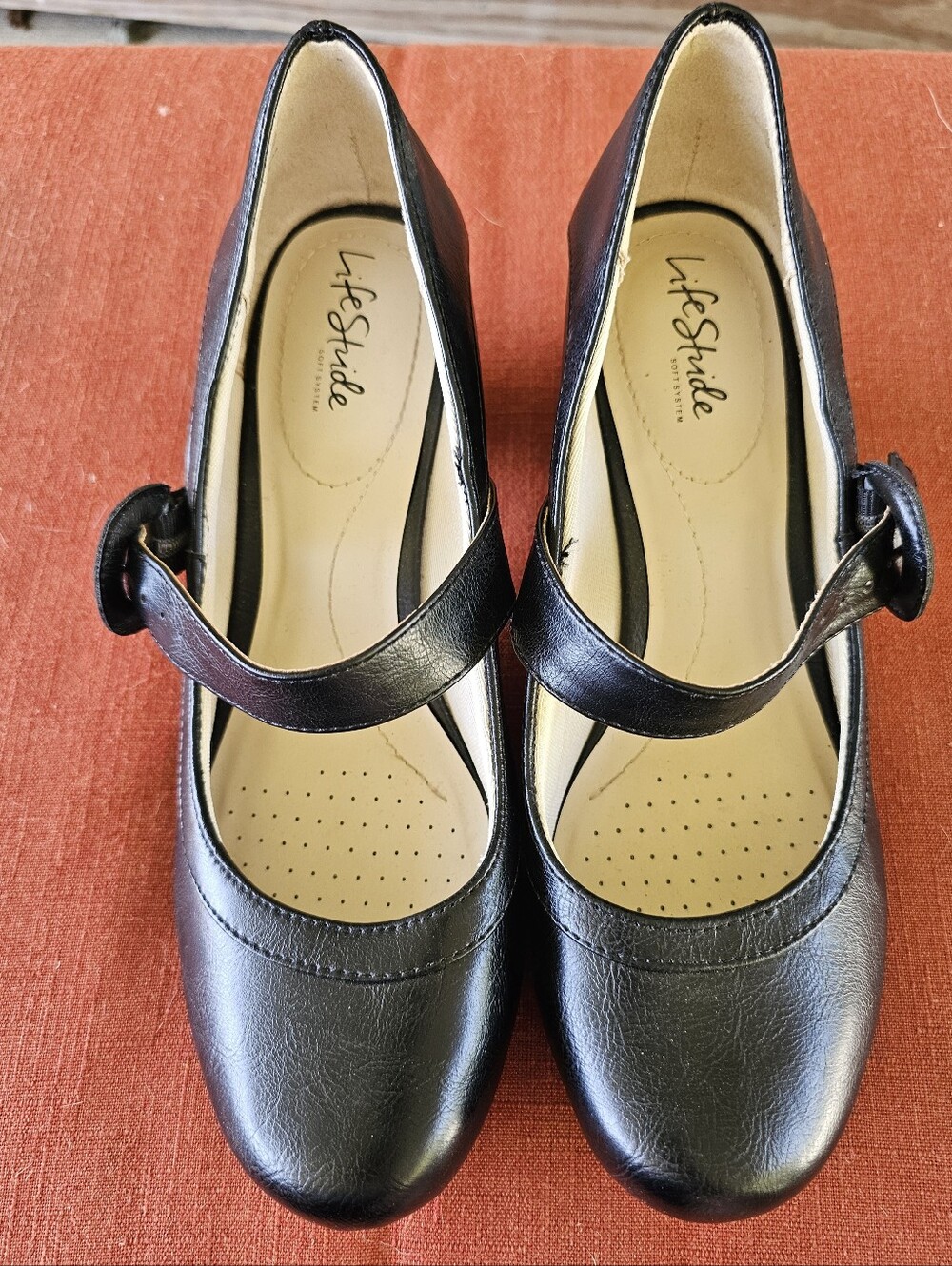 Life Stride Black Mary Jane Flats with Ankle Strap